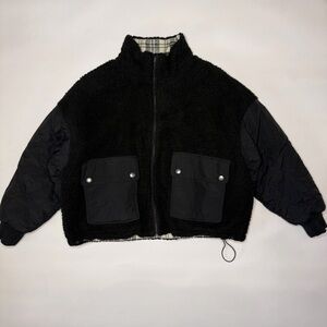 American Eagle Outfitters Reversible Sherpa/Gingham Jacket